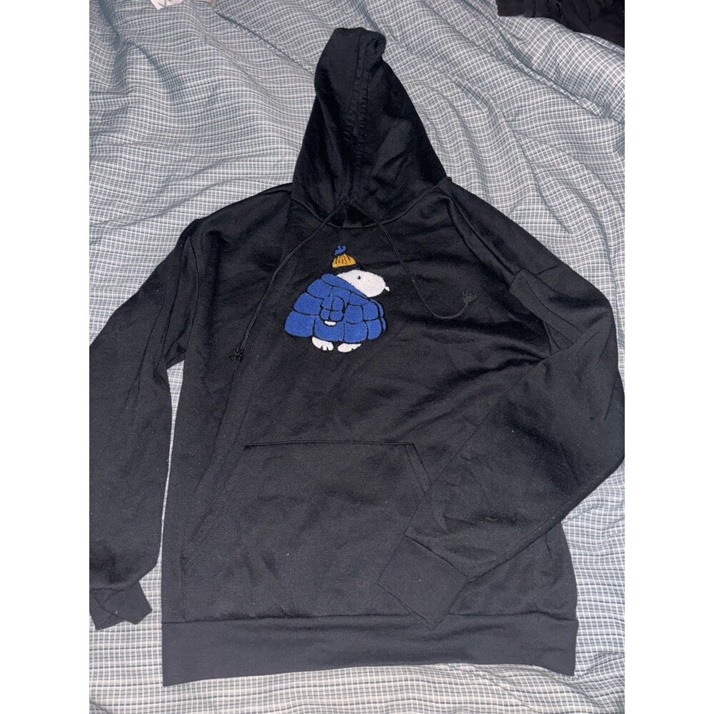 Peanuts Aeropostale Snoopy Hoodie Womens Medium Black Pullover Sweatshirt